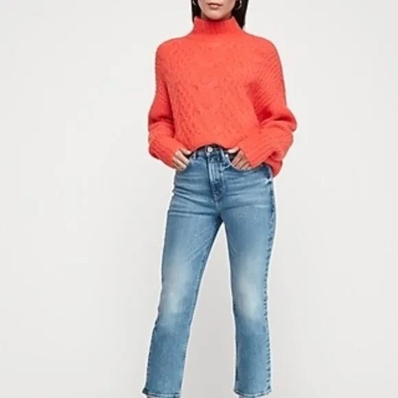 Express Mock Neck Cable Knit Sweater - Picture 1 of 7